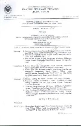 Surat Keputusan Ka.Kanwil Dep.Kes Prop Jatim Nomor : HK.00.06.6.2.1162 tentang pemberian ijin tet...