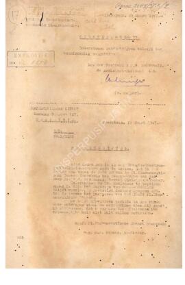 Surat edaran No.17 dari resident H.T.B Soerabaja kepada seluruh kepala dinas tentang penyerahan p...