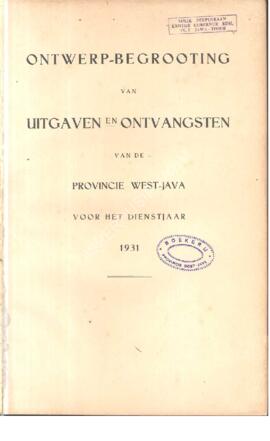 Ontwerp begrooting van uitgaven en ontvangsten van de Provincie West Java voor het dienstjaar 193...