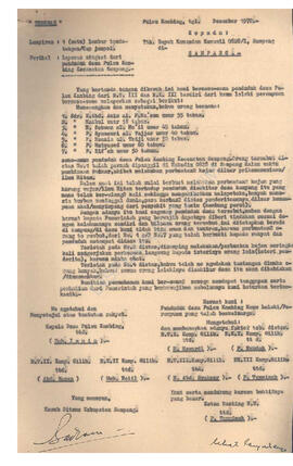Surat Bupati KDH TK II Sampang kepada Gubernur KDH TK I Jatim tagl 28 januari 1972 tentang Demons...