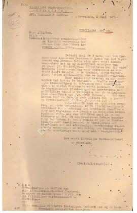 Surat Edaran No.28 dari resident H.T.B Soerabaja kepada seluruh coor dinators en hoofden van alle...