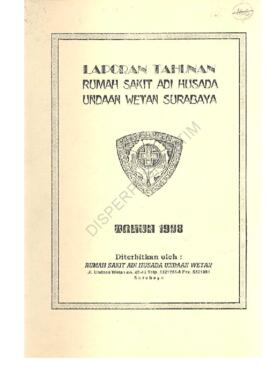Laporan Tahunan tahun 1998 Rumah Sakit Adi Husada Undaan Wetan Surabaya Jl. Undaan Wetan 40-44 Su...
