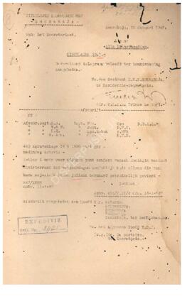 Surat edaran No. 7 dari residentie H.T.B Surabaya kepada seluruh kepala dinas tgl 25 Januari 1947...