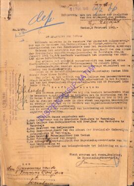Stemt overeen met voorz register de regentschapssecretaris aan den gouverneur van de provincie oo...