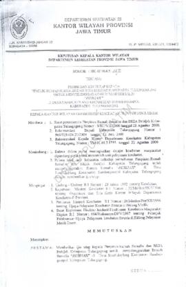 Surat Keputusan Ka.Kanwil Dep.Kes Prop Jatim Nomor : HK.00.06.6.2.1276 tentang pemberian ijin tet...