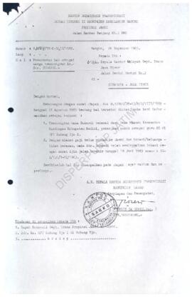 Dari Kepala Departemen Transmigrasi Kabupaten Dati II Sorolangun Bangko Propinsi Jambi kepada Kep...