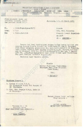 Surat mengenai bupati kdh tk 1 sumenep kepada kdh tk1 jatim tentang : pelajaran seks yang diajark...