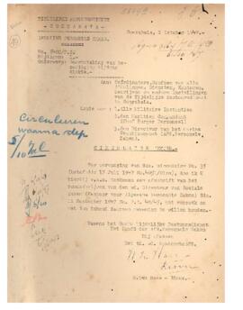 Surat Edaran No.58 dari resident H.T.B Soerabaja seluruh Kepala bagian Personalia keuangan kepada...