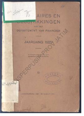 Circuiaires en Beschikkingen van het Dept. van Financien Jaargang 1929