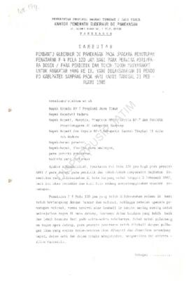 Sambutan dari pembantu Gubernur di Pamekasan pada upacara penutupan penataran P.4 pola 120 jam ba...