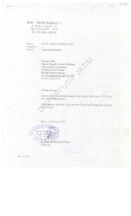 Laporan Tahunan Rumah Sakit  Kristen “ Budi Rahayu “ Jl. Jend A. Yani no 18 Surabaya