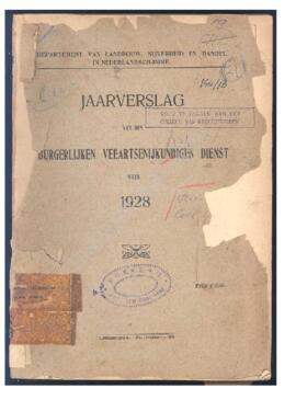 Jaarverslag van den Burgerlijken vertsenijkundigen dienst over 1928. Laporan tahunan dari dinas k...