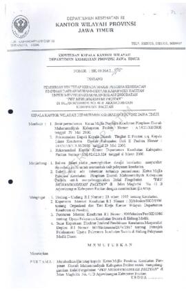 Surat Keputusan Ka.Kanwil Dep.Kes Prop Jatim Nomor : HK.00.06.6.2.775 tentang pemberian ijin teta...
