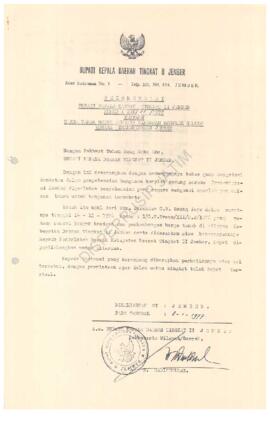 Surat dari Kepala Kantor Wilayah Direktorat Jenderal Transmigrasi Propinsi Jawa Timur kepada Dire...