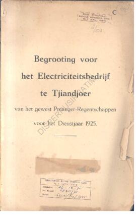 Begrooting voor het waterleidingbedrijf te Tasikmalaya van het gewest preanger regentschappen voo...