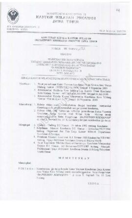 Surat Keputusan Ka.Kanwil Dep.Kes Prop Jatim Nomor : HK.00.06.6.2.1822 tentang pemberian ijin tet...