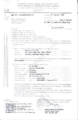 Badan Koordinasi Penanaman Modal Daerah Propinsi Jawa Timur Surat Kepada Kepala Kantor Imigrasi k...