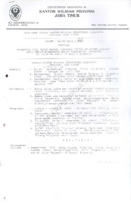 Surat Keputusan Ka.Kanwil Dep.Kes Prop Jatim Nomor : HK.00.06.6.2.842 tentang pemberian ijin teta...