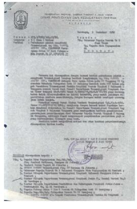 Surat dari Pemerintah Propinsi Daerah Tk I Jatim Dinas P & K Daerah