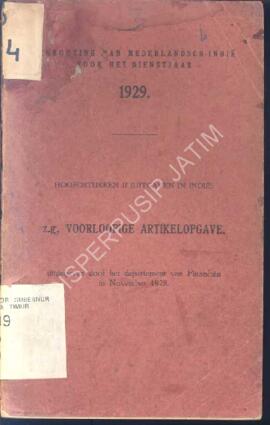 Begrooting van Nederlandsch Indie voor het dienstjaar 1929 hoofdstukken II ( uitgaven in Indie )....